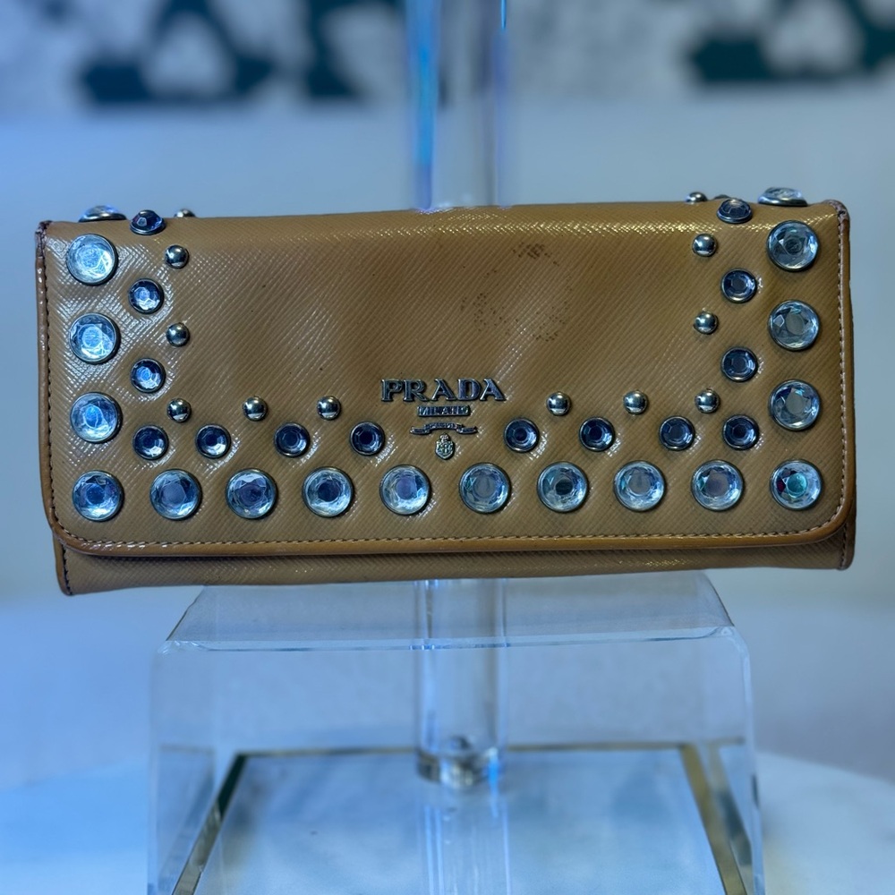 Prada Authentic Jewel Studfex Women's Clutch Wallet